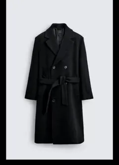 ZARA ブラック ダブルブレスト ロングコート M - メルカリ
