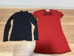 ①Seraph(セラフ)長袖セーター130 ②H&M 半袖セーター　140
