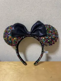 ディズニーカチューシャ ミニー　カラフル　スパンコール