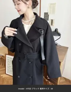 ニットメルトン2WAYアレンジカラーロングトレンチコート