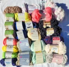 毛糸セット 多色 アクリル ウール　新品未使用　25玉　長期保管品　難あり
