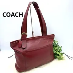 COACH オールドコーチ トートバッグ レザー USA製 大容量 レッド A4