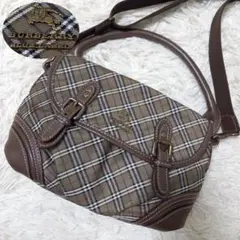●希少●　バーバリー　2way　ノバチェック　ホースロゴ　ショルダーバッグ