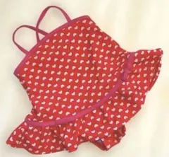 ベビー 水着 赤 女の子 ハート リボン 90