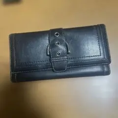 COACH 二つ折り財布 ブラック レザー ターンロック - メルカリ