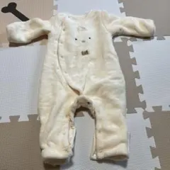 フリースロンパース 60-70cm クリーム色