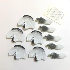 京焼・清水焼 鶴の箸置5枚 亀の箸置5つ 縁起物　正月　鶴亀