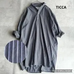 美品】 TICCA ティッカ リネン100 半袖 ロングシャツワンピース - メルカリ