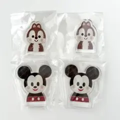 KIDEA ディズニー　アクリルブロック　ミッキー　チップ　4個セット