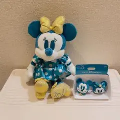 ミニー ぬいぐるみ ショルダー 水玉 ディズニー　リング　ミッキー　25周年
