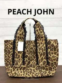 PEACH JOHN ピーチジョン トートバッグ ブラックフリル レオパード柄のサムネイル