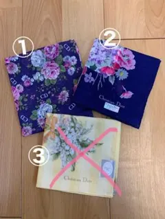 【新品】クリスチャンディオール スカーフ ハンカチ 花柄 2枚セット