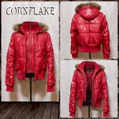 中綿 微光沢 ダウンジャケット 赤 平成ギャル y2k お兄系 グランジ 韓国