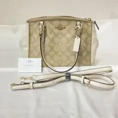 COACH コーチ ショルダーバッグ ハンドバッグ ベージュ アイボリー