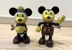 【昭和レトロ】ヤングエポック ミッキー＆ミニー ブリキのおもちゃ ゼンマイ式