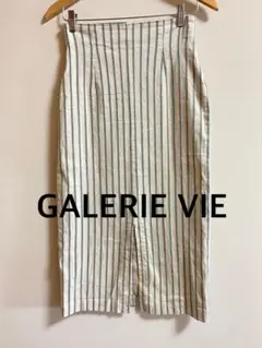 GALERIE VIE ギャルリーヴィー　ストライプ ロングスカート リネン混