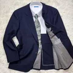 dunhill ダンヒル 濃紺 2B カスタムメイド ブランドロゴ柄裏地 XL