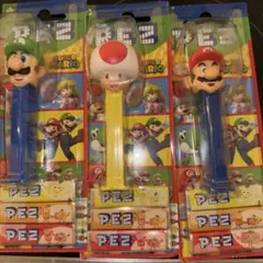 お得PEZ スーパーマリオ 3種セット ルイージ キノピオ マリオのサムネイル