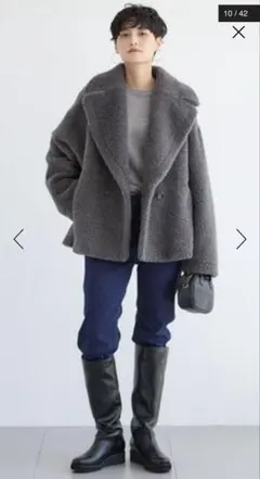 【新品未使用】バンヤードストーム プードル ボアジャケット ボアコート グレー