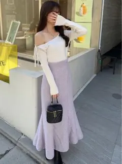 GRL ラメスパンコール　ツイード　マーメイド　スカート　dk1282 グレイル