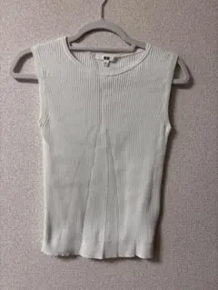 UNIQLO リブ編みタンクトップ M ホワイト