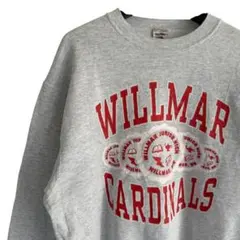 90s ヴィンテージ FRUIT カレッジプリント USA製 グレー L11