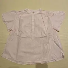 UNIQLO ストライプ 半袖シャツ 150サイズ ピンク