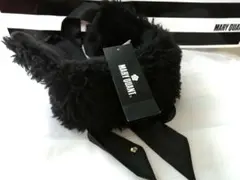 ★マリークワント★ティペット★マフラー★黒★リボン★ファー★ブラック