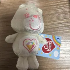 ケアベア 小型ぬいぐるみ ホワイト　シャイニーベロアマスコット