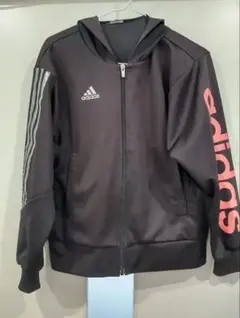 Mサイズ位 adidas フード付きジャージ 黒