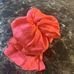 最終価格 ヘッドドレス 髪飾り 蝶々結び 七五三 753 特大 正絹 ピンク