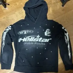 「美品 HELSTAR フーディー ブラック 星柄 両面プリント 人気完全正規品 美品 HELSTAR フーディー ブラック 星柄 両面プリント 人気完全正規品