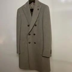 新同品 ラルディーニ チェスターコート カシミヤ100 グレージュ 46 新同品 ラルディーニ チェスターコート カシミヤ100 グレージュ 46
