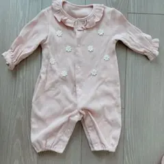 即購入OK♡ピンク色 花　ベビーロンパース