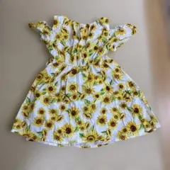 ひまわり柄ノースリーブワンピース 120cm