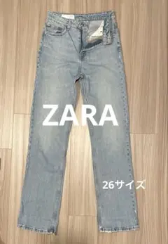 ZARA ザラ ブルー ストレートデニム ジーンズ パンツ 26 レディース