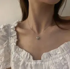 ♥️新商品♥️おしゃれ　ハート　レディース　ネックレス　シルバー　上品　海外