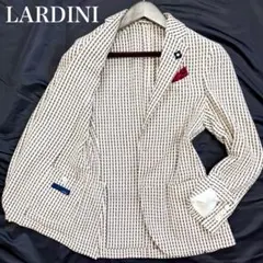 【超美品】ラルディーニ 高級シルク ブートニエール付 ツイードニット ジャケット
