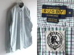 希少 廃盤ライン RALPH LAUREN RUGBY チェック BDシャツ M