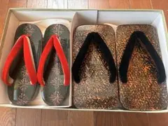 下駄　男女ペア　津軽塗り