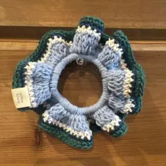 ハンドメイド　シュシュ ブルー系