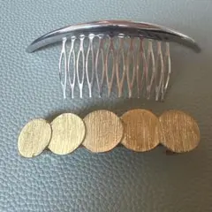 シルバー・ゴールド ヘアクリップ 2点セット