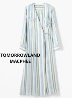 美品　TOMORROWLANDマカフィ ストライプワンピース　36 9号のサムネイル