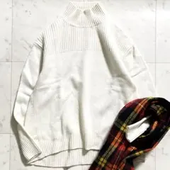 人気♪ マッキントッシュフィロソフィー カシミヤ混 ハイネックニット M相当 白