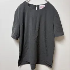 【美品】ZARA ザラ 半袖プルオーバーブラウス グレーのサムネイル