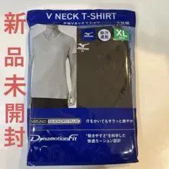 Mizuno VネックTシャツ 2枚セット XL ブラック・メンズ下着