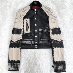 極美品 H&M コレクションモデル シングルライダースジャケット ラムレザーのサムネイル