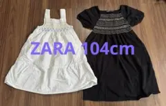 ZARA 白 黒 ノースリーブワンピース 104cmのサムネイル