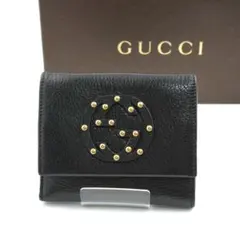 ✨新品未使用✨　GUCCI ミニ財布　GG柄　GGライン　スタッズ　折り財布