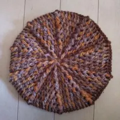 ブラウン系ウールベレー帽♡ハンドメイド
